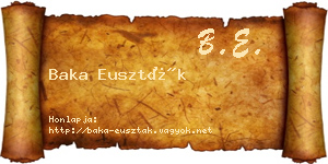 Baka Euszták névjegykártya
